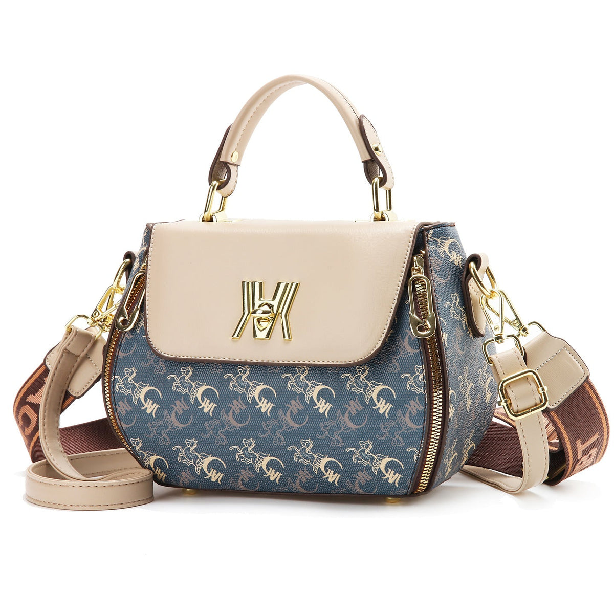 Claudia | Bolso Clásico Estampado Convertible de Hombro y Bandolera