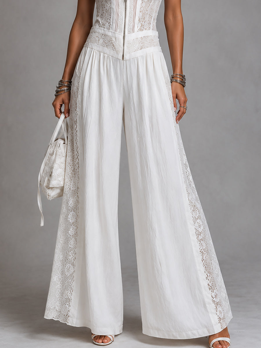Sofía | Mono Retro de Tencel de Pierna Ancha
