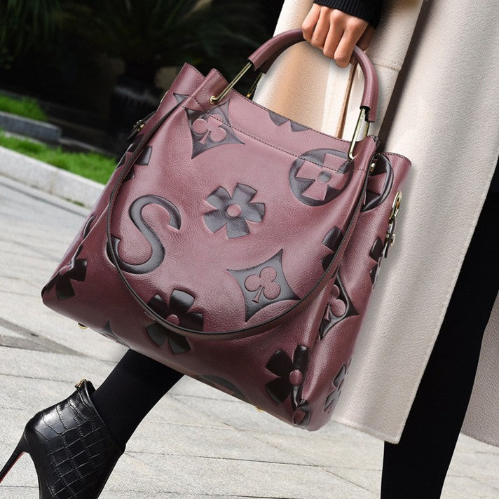 Lucia | Bolso Bucket Vintage Texturizado con Neceser Extraíble
