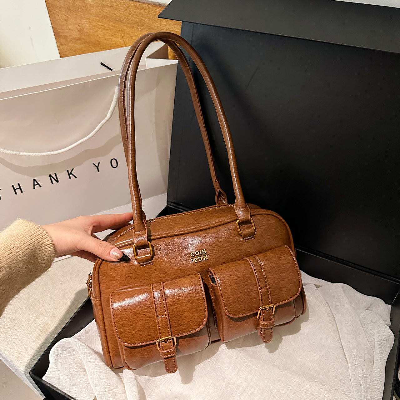 Martina | Bolso Tote Vintage Boston Acolchado – Hombro y Mano