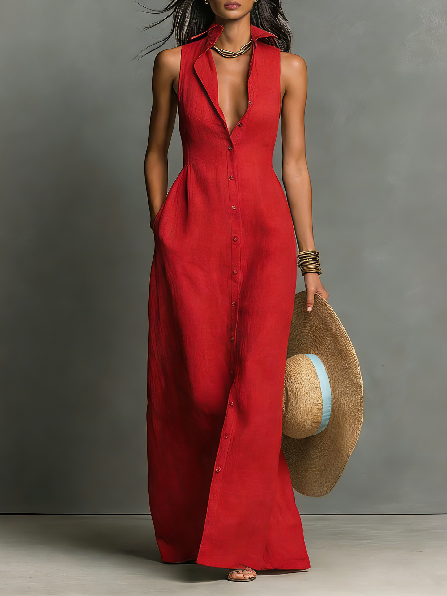 Alba | Vestido camisero de lino fluido