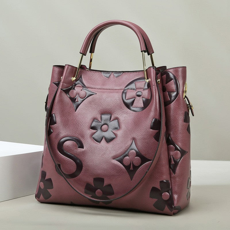 Lucia | Bolso Bucket Vintage Texturizado con Neceser Extraíble