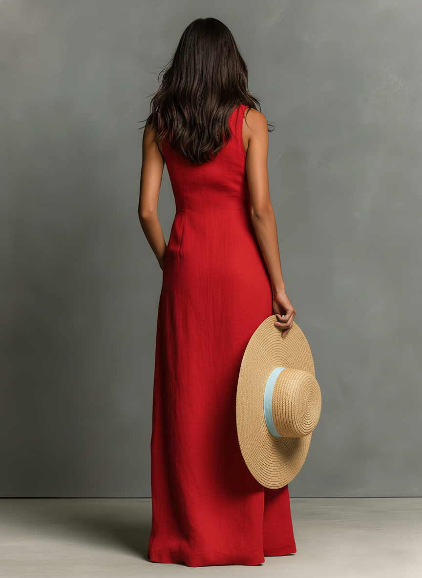Alba | Vestido camisero de lino fluido