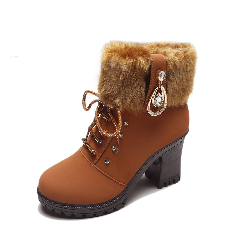 Nuria | Botas Elegantes con Puño de Punto y Detalles de Pedrería