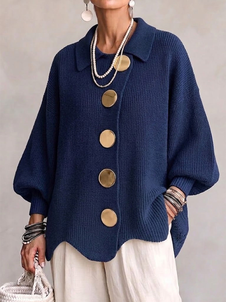 Karina | Cárdigan Oversize con Cuello y Botones