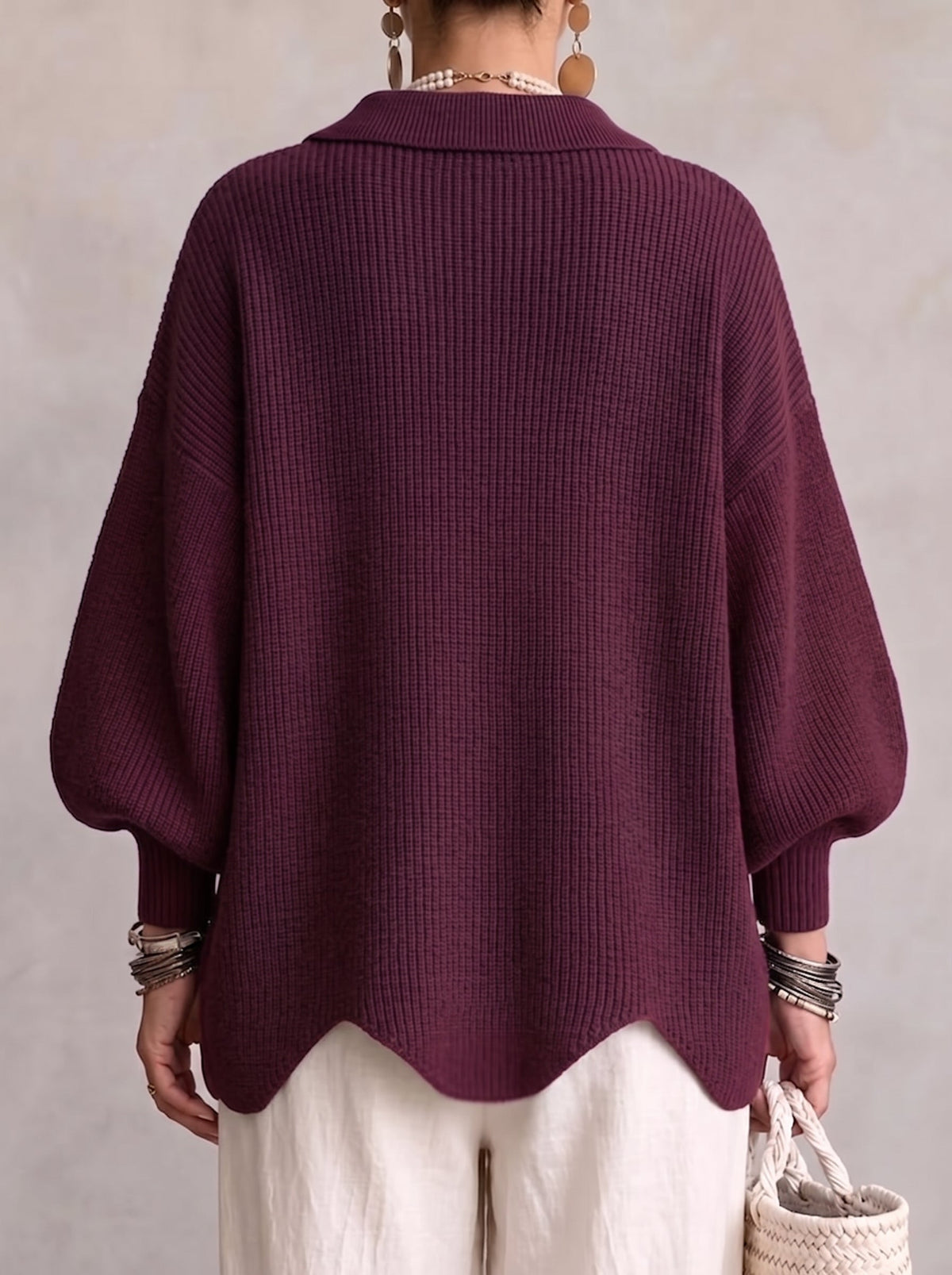 Karina | Cárdigan Oversize con Cuello y Botones