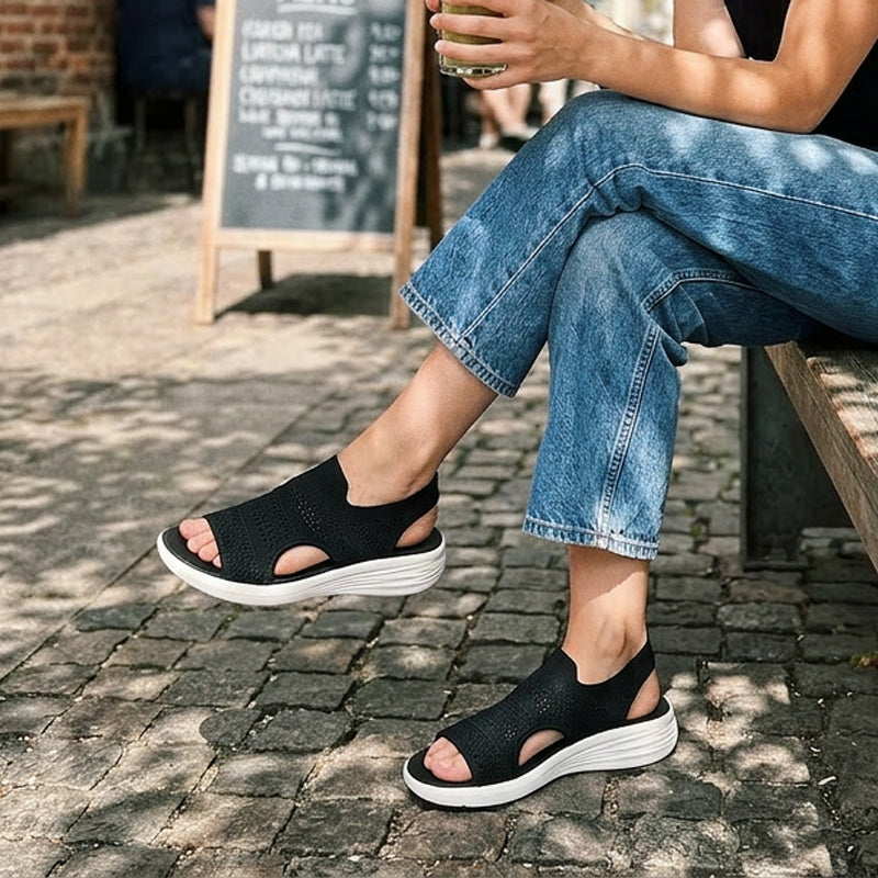 Laia | Sandalias de plataforma de punto transpirable
