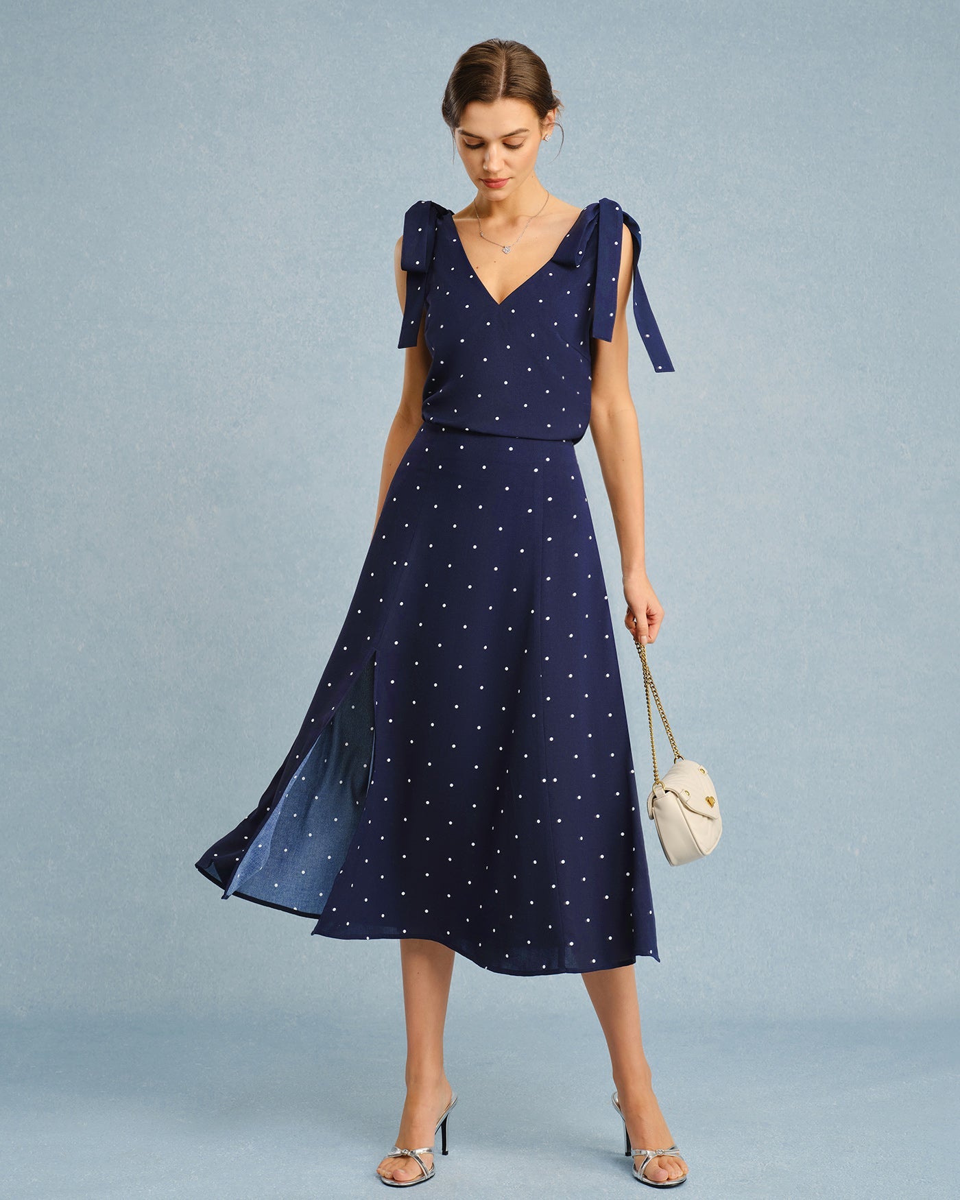 Serena | Falda midi con lunares
