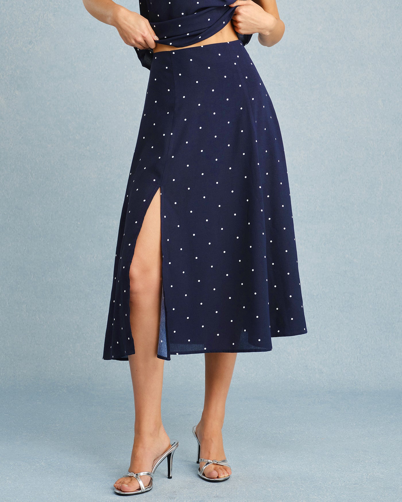 Serena | Falda midi con lunares